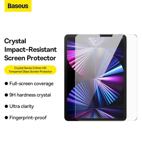 Baseus Crystal Series 0.3mm HD Tempered Glass Screen Protector for 9.7-inch iPad Installation and Cleaning Kit Included