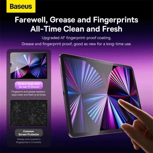 Baseus Crystal Series 0.3mm HD Tempered Glass Screen Protector for iPad Air 10.9-inch (4th Gen 2020–5th Gen 2022) with Installation &amp; Cleaning Kit
