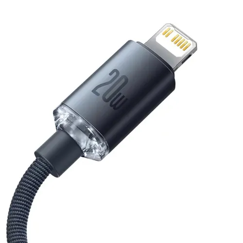Baseus Crystal Shine 20w Type-C To Lightning 1.2m Cable Black - CAJY000201