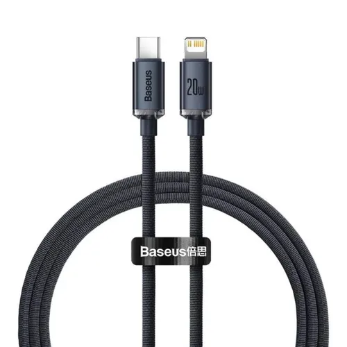 Baseus Crystal Shine 20w Type-C To Lightning 1.2m Cable Black - CAJY000201
