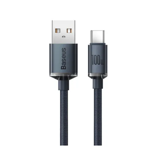 Baseus Crystal Shine Series cable USB cable for fast charging and data transfer USB Type A - USB Type C 100W 1.2m black (CAJY000401)