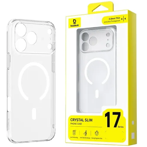 Baseus Crystal Slim Magnetic With Lense Background Cover Phone Case for iPhone 17 Pro