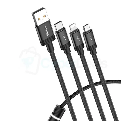 Baseus Data Faction 3-in-1 3.5A M+L+T USB Cable