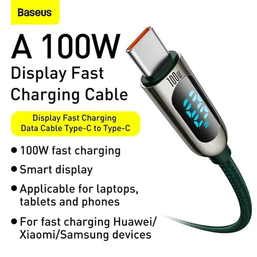 Baseus Digital Display 100W Fast Charging Type-C to Type-C Cable