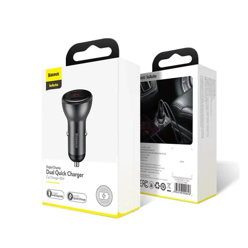 BASEUS Digital Display Dual Quick Car Charger 45W CCBX-B0G