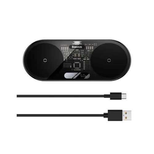 Baseus Digital LED Display 2in1 Wireless Charger 20W Black Universal version