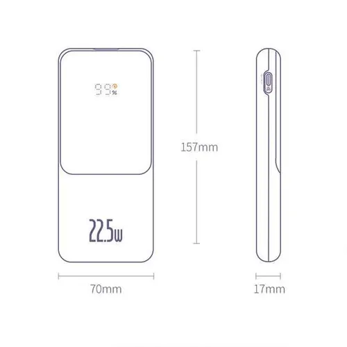 Baseus ELF Digital Display 22.5W Fast Charge 10000mAh Power Bank with Charging Cables