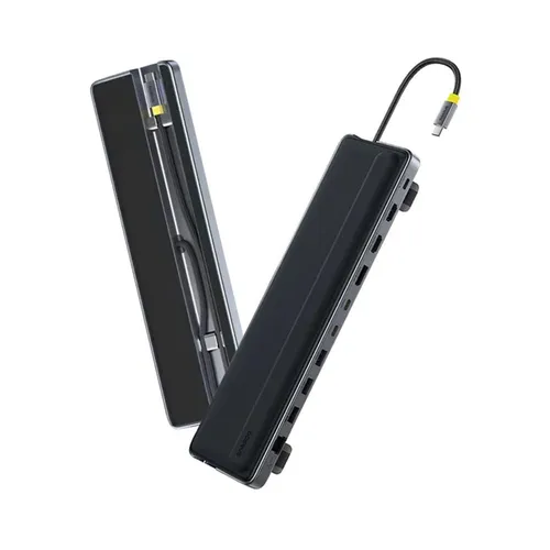 Baseus EliteJoy EH3 , 12-in-1 USB-C to 2*HDMI 4K@60Hz + 1*DP4K@60Hz + 2*USB-C(10Gbps) + 2*USB-A(5Gbps) + 1*USB-A(480Mbps) + SD/TF(3.0) + RJ45(Gigabit) + USB-C(PD) Hub