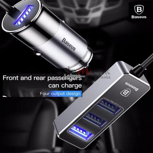 Baseus Enjoy Together Aluminium 4 Port Car Charger