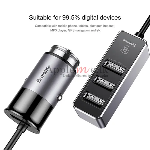 Baseus Enjoy Together Aluminium 4 Port Car Charger