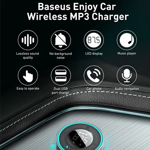 Baseus Enjoy Wireless MP3 Dual Port Car Charger