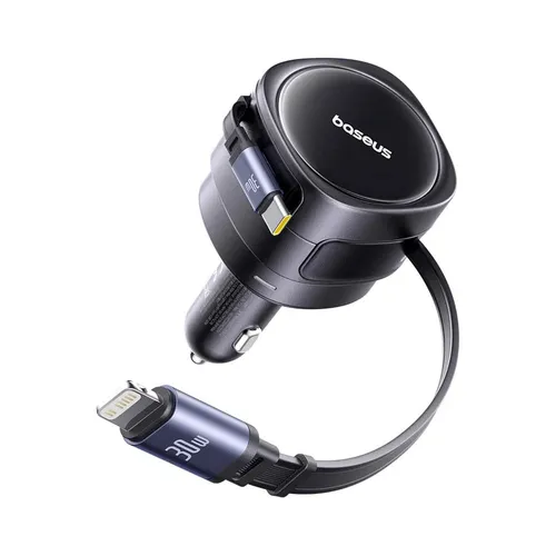Baseus Enjoyment Max 60W Car Charger with USB-C + Lightning Cables