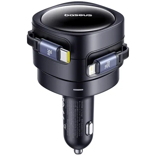 Baseus Enjoyment Max 60W Car Charger with USB-C + Lightning Cables