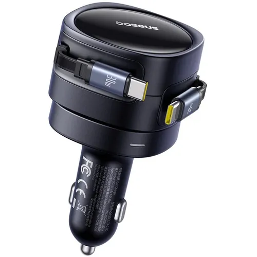 Baseus Enjoyment Max 60W Car Charger with USB-C+C Cables