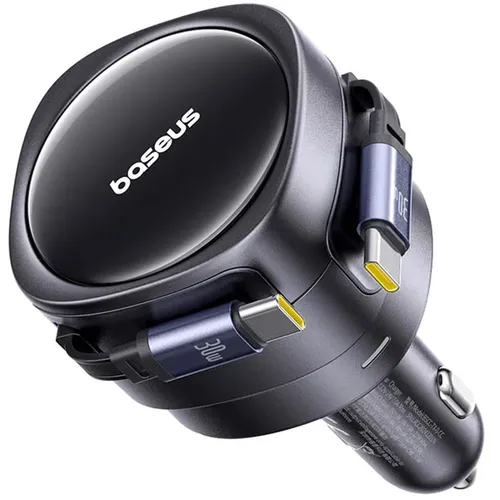 Baseus Enjoyment Max 60W Car Charger with USB-C+C Cables