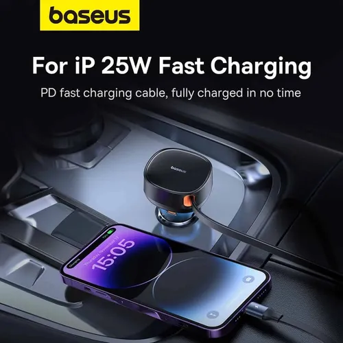 Baseus Enjoyment Pro 55W Type-C + Retractable iP Cable Car Charger