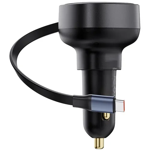 Baseus Enjoyment Pro 60W USB-C+Retractable Type-C Cable Car Charger