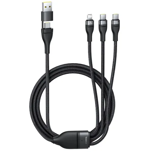 Baseus Flash Series 3 100W Two-for-Three U+C to C+C+L Fast Charging 1.5M Cable
