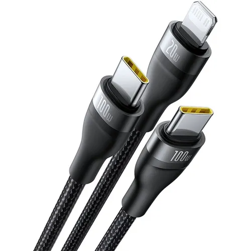 Baseus Flash Series 3 100W Two-for-Three U+C to C+C+L Fast Charging 1.5M Cable