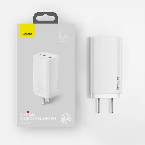 Baseus GaN2 Lite C+C 65W US 2 Pin Quick Charger