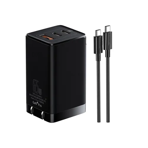 Baseus GaN3 Pro 65W 2C+U Fast Charger With Cable