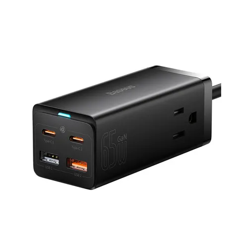 Baseus GaN3 Pro Desktop Powerstrip 2AC+2U+2C 65W US CCGAN65-2ACS – PSZM000101 Black