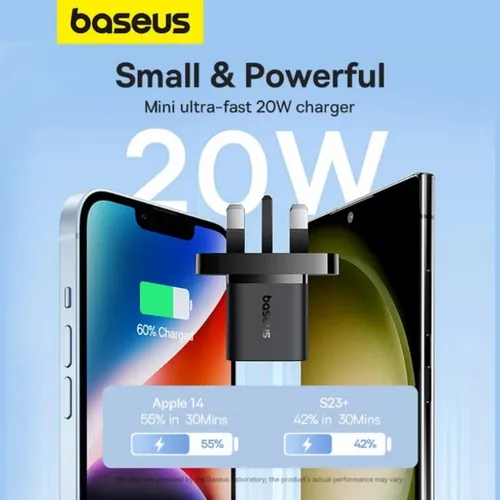Baseus GaN5 20W Fast Charger – UK (Mini)