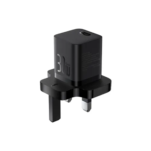 Baseus GaN5 Fast Charging Adapter Mini Edition Type-C Single Port 30W UK Plug Wall Charger – P10110906113-00