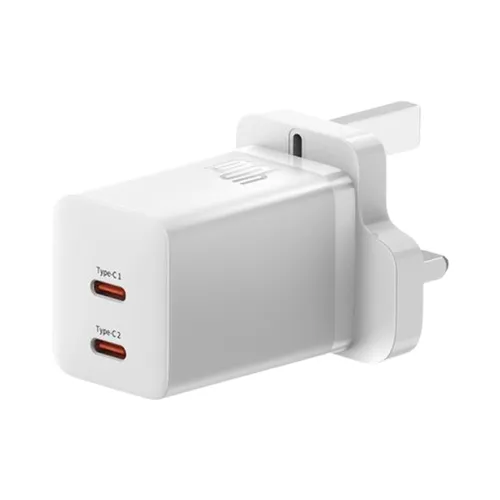Baseus GaN5 Pro 40W C+C Dual Output UK 3 Pin Fast Charger