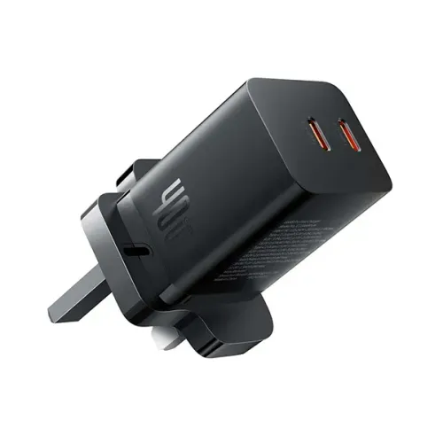 Baseus GaN5 Pro 40W C+C Dual Output UK 3 Pin Fast Charger