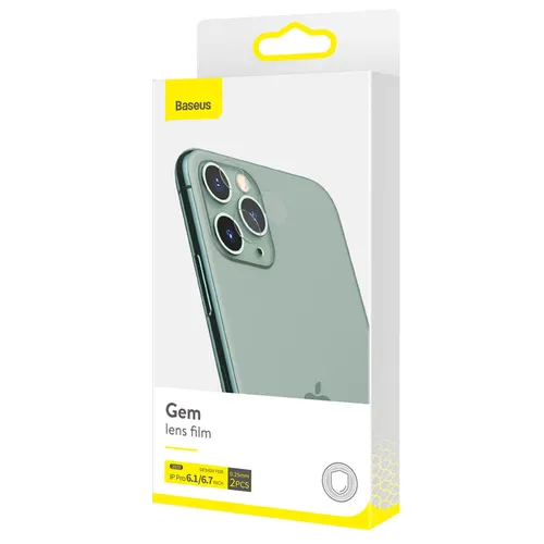 Baseus Gem Camera Lens Protective Film For iPhone iP12 /iP12 Mini (2pcs Pack) Transparent