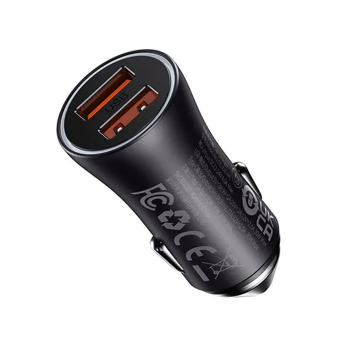 Baseus Golden Contactor Max 60W Dual USB Port Quick Car Charger