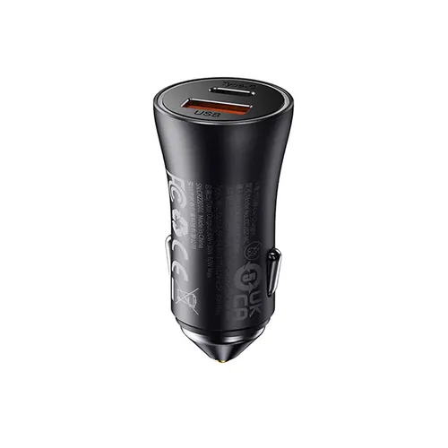 Baseus Golden Contactor Max 60W USB + Type-C Dual Port Quick Car Charger