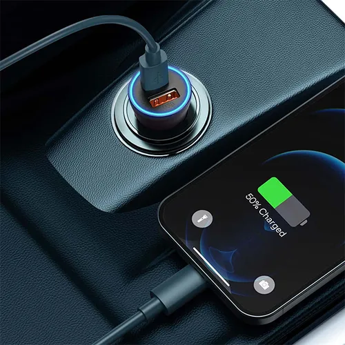 Baseus Golden Contactor Max 60W USB + Type-C Dual Port Quick Car Charger