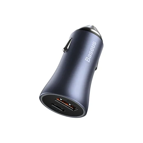 Baseus Golden Contactor Pro 40W Dual Port Quick Car Charger with Lightning Cable