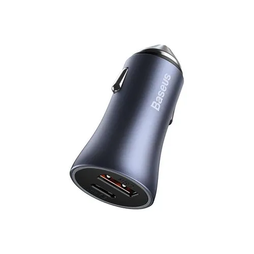 Baseus Golden Contactor Pro 40W Dual Port Quick Car Charger with Lightning Cable
