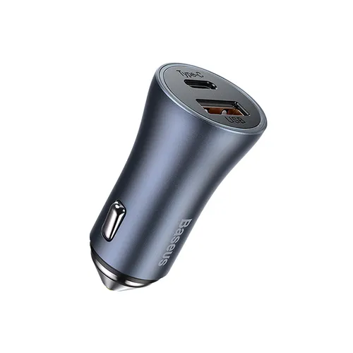 Baseus Golden Contactor Pro 40W Dual Port Quick Car Charger with Lightning Cable