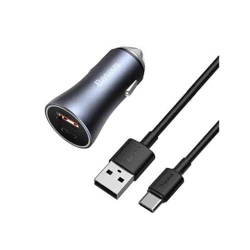 Baseus Golden Contactor Pro 40W Dual Port Quick Car Charger with Type-C Cable