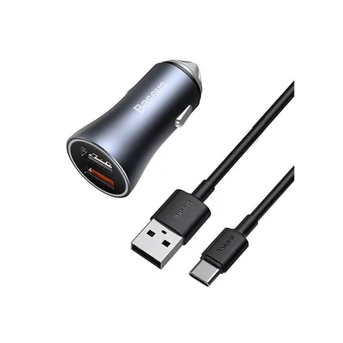 Baseus Golden Contactor Pro 40W Dual Port USB Quick Charger with USB to Type-C Cable