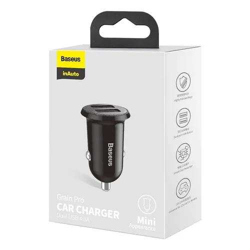 Baseus Grain Pro Car Charger (Dual USB 4.8A)
