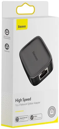 BASEUS High Speed 1 To 2 Network Splitter Adapter Black PCFXQ-01