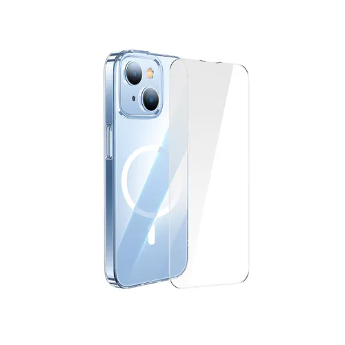 Baseus iPhone 14 6.1inch Crystal Magnetic Phone Case And Temperd Glass For iPhone Transparent- ARJC000002