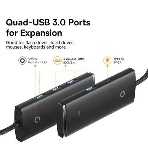 Baseus Lite Series 4-Port HUB Adapter