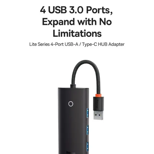 Baseus Lite Series 5-Port + Type-C to HDMI+USB3.0*3+PD – Type-C Hub Adapter
