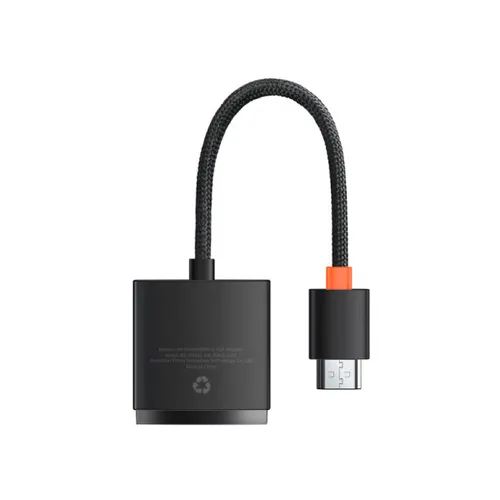 Baseus Lite Series HDMI to VGA Adapter + 3.5mm Mini Jack / Micro USB Power Supply Black – WKQX010101