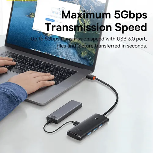 Baseus Lite Series USB 3.0 x 4 Port Type-C Hub Adapter
