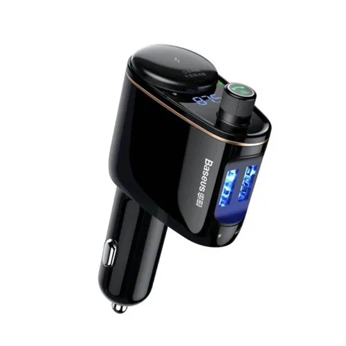 Baseus Locomotive Bluetooth FM Transmitter MP3 Car Charger 2x USB 3.4A black