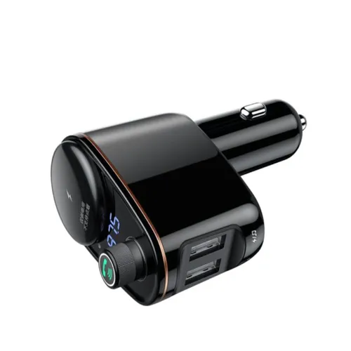 Baseus Locomotive Bluetooth FM Transmitter MP3 Car Charger 2x USB 3.4A black