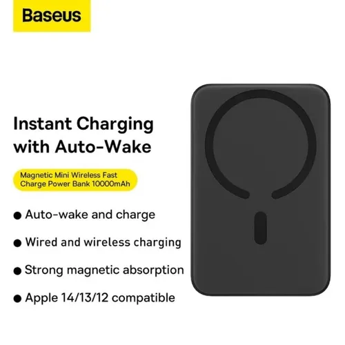 Baseus Magnetic Mini 30W 10000mAh Wireless Fast Charge Power Bank with Superior Series Type-C Cable