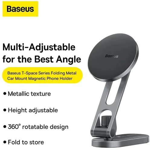 Baseus Magnetic T-Space Series Folding Metal Car Mount Phone Holder